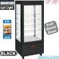 Preview: INN/VN-B9-R2 (25) Panorama Vitrine 4 Seiten T° positiv, 5 Regale aus Glas, belüftet, 480 Lit., SCHWARZ